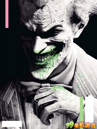 《蝙蝠侠：阿甘之城》小丑（Joker）黑白形象曝光