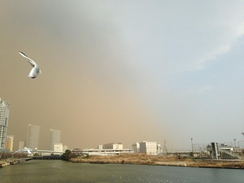 沙尘暴席卷日本 东京遭遇罕见“黄雾”侵袭