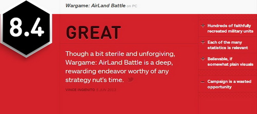 《战争游戏：空地一体战》IGN评测出炉 8.4分好评