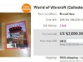 魔兽世界珍藏版以2000美元高价在eBay起拍