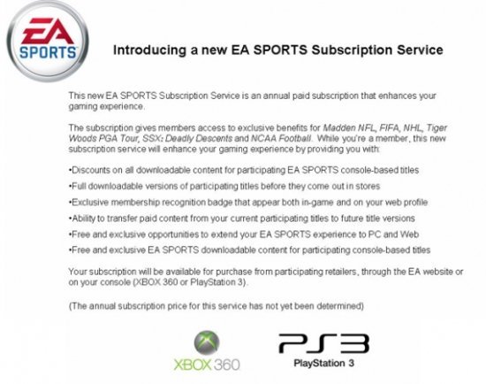 EA想钱想疯了？EA Sports计划推出预订服务？