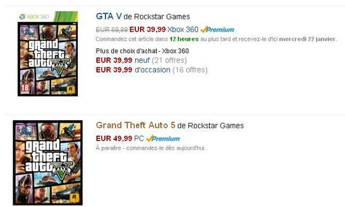 《GTA5》PC版预购页面惊现法国亚马逊商城