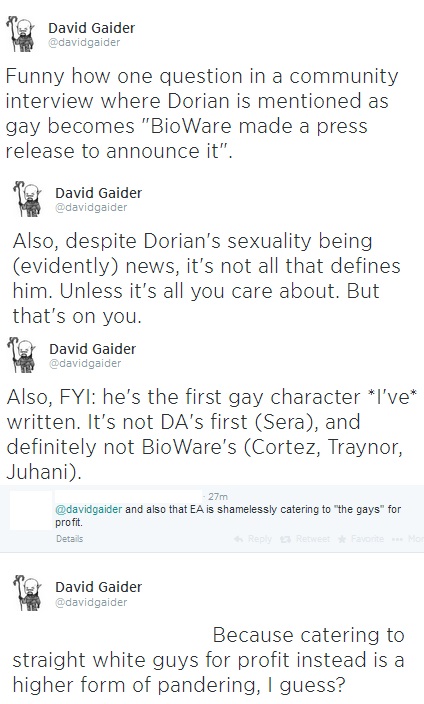 Bioware否认《龙腾世纪3》拿同性恋角色博眼球
