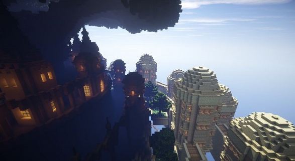 《我的世界》玩家打造天空之城，壮丽雄伟栩栩如生